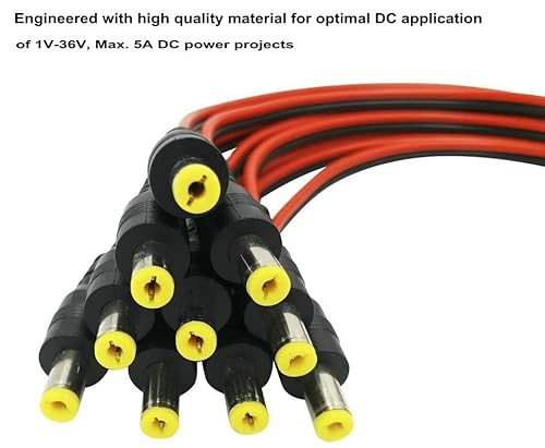 Igreeman 20 Pack Dc Power Pigtail Male Cables (Upgraded 18Awg) With 2.1Mm Connectors Barrel Jack Tinned Lead For Home Security Surveillance Camera And Party Strip Lighting #TOP6