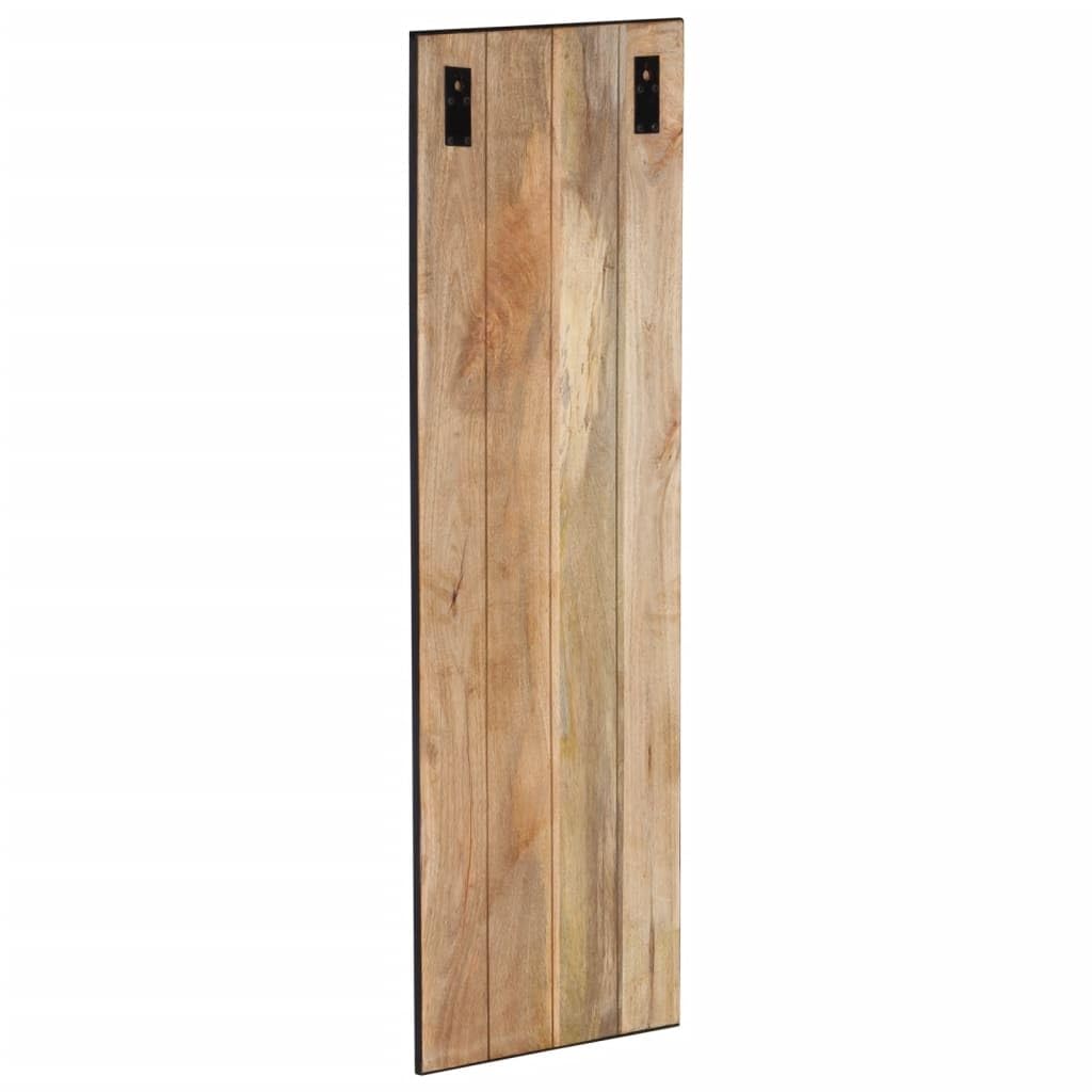 Wieszak ścienny z litego drewna mango 110 x 35 cm, garderoba do przedpokoju z 4 haczykami, styl przemysłowy, wieszak na ubrania do korytarza, sypialni, rustykalny panel garderobiany
