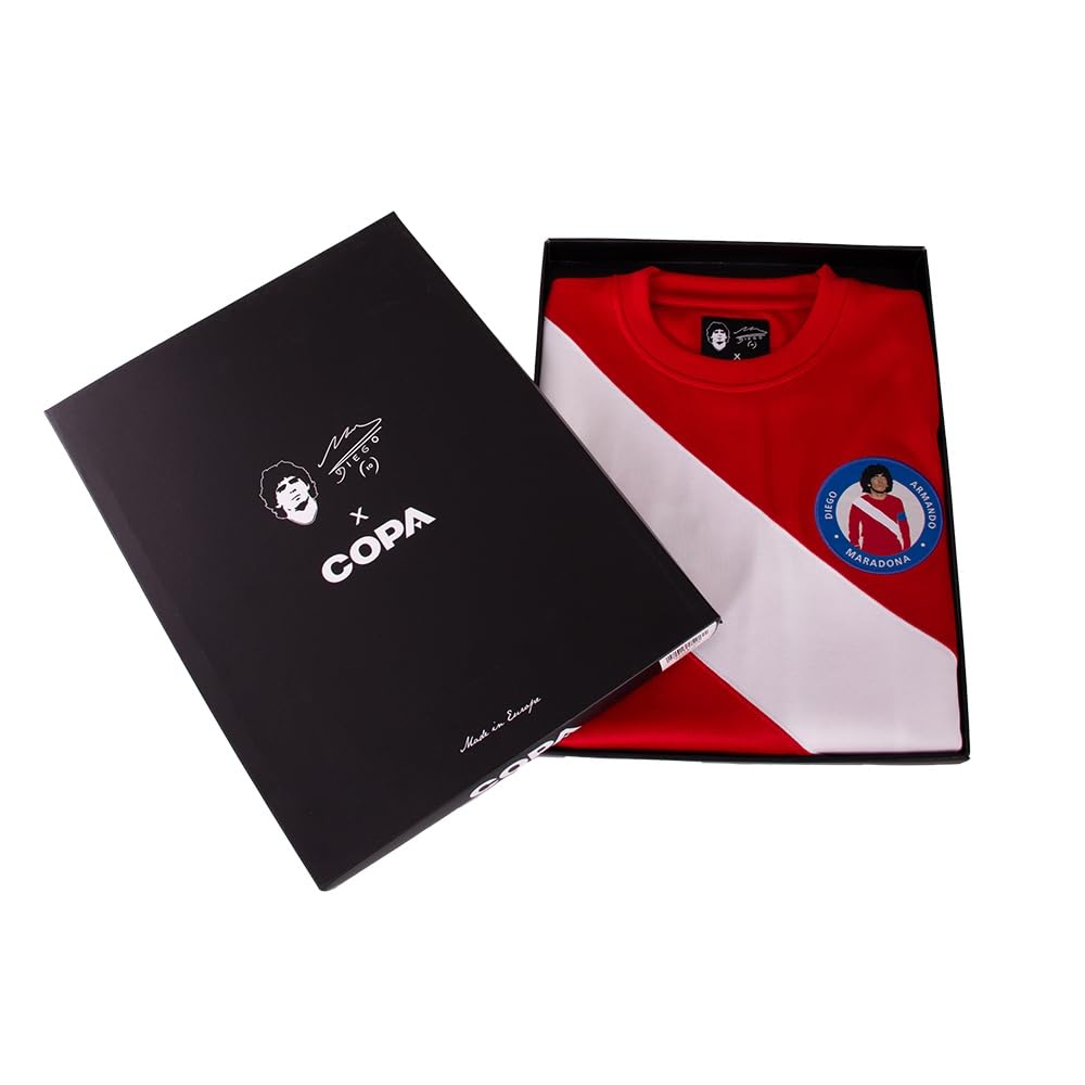 Copa - Camiseta de Fútbol - Hombre - Maradona x Argentinos 1976 - Rojo - 50% algodón - 50% poliéster