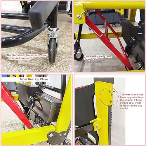 Carrello elettrico per salire le scale, design pieghevole portatile per carichi pesanti fino a 172,4 kg, ideale per attrezzature mediche e assistenza alla mobilità