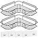 Colgante para Pared Estanteria Baño Sin Taladro, Esquina Estantes para Ducha Rinconera Pared Accesorios Bano, para cocina, lavandería, dormitorio y baño(2 Piezas Negro)