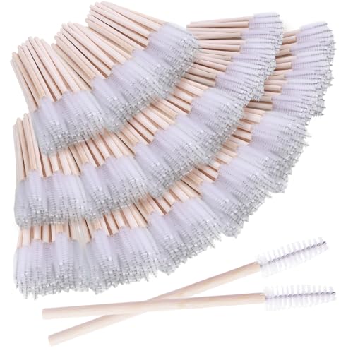 500 cepillos desechables para pestañas, kit de varillas de rímel mejoradas y aplicadores de maquillaje para extensiones de pestañas y aseo de cejas (blanco)