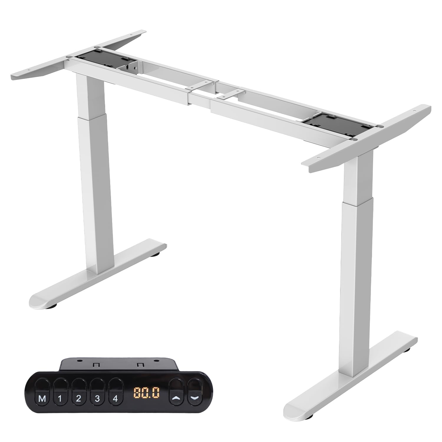 AIMEZO Marco de Escritorio Elevable Eléctrico, Mesa Elevable Escritorio de Doble Motor Regulable en Altura con 69-115 cm, Control de Memoria, Blanco