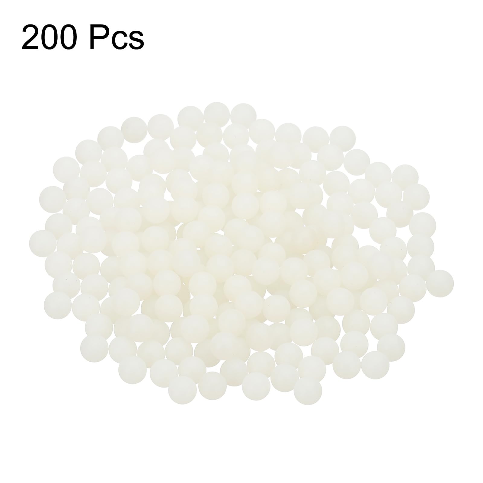 sourcing map 200 bolas de rodamiento de nailon 5 mm, precisión G2, color blanco