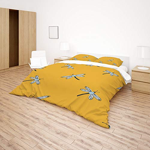 Housse de couette imprimée libellule linge de lit 100 % polyester lit Long Twin - 5