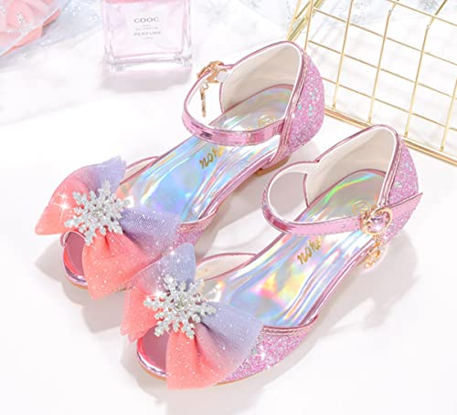 JOEupin Toddler Little Girls Dress Shoes Glitter Low Heel Mary Jane Sparkle Party Wedding Princess Pumps Flower Girl Shoes2