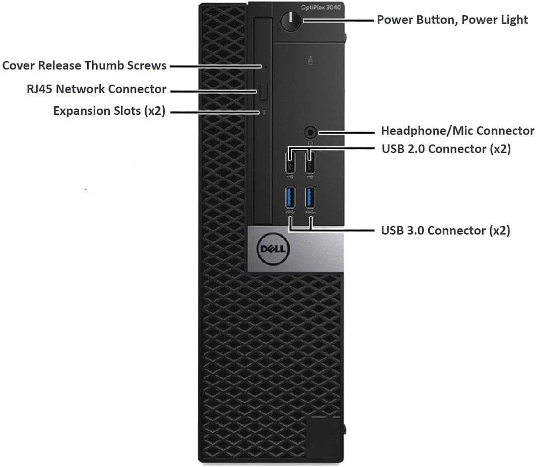 Dell OptiPlex 3040 SFF PC desktop, Intel Core i3-6100 Up to 3.7GHz, 8 GB RAM, SSD 256 GB, HDMi, tastiera QWERTY americana, mouse, USB WiFi, Windows 11 Pro (ricondizionato)