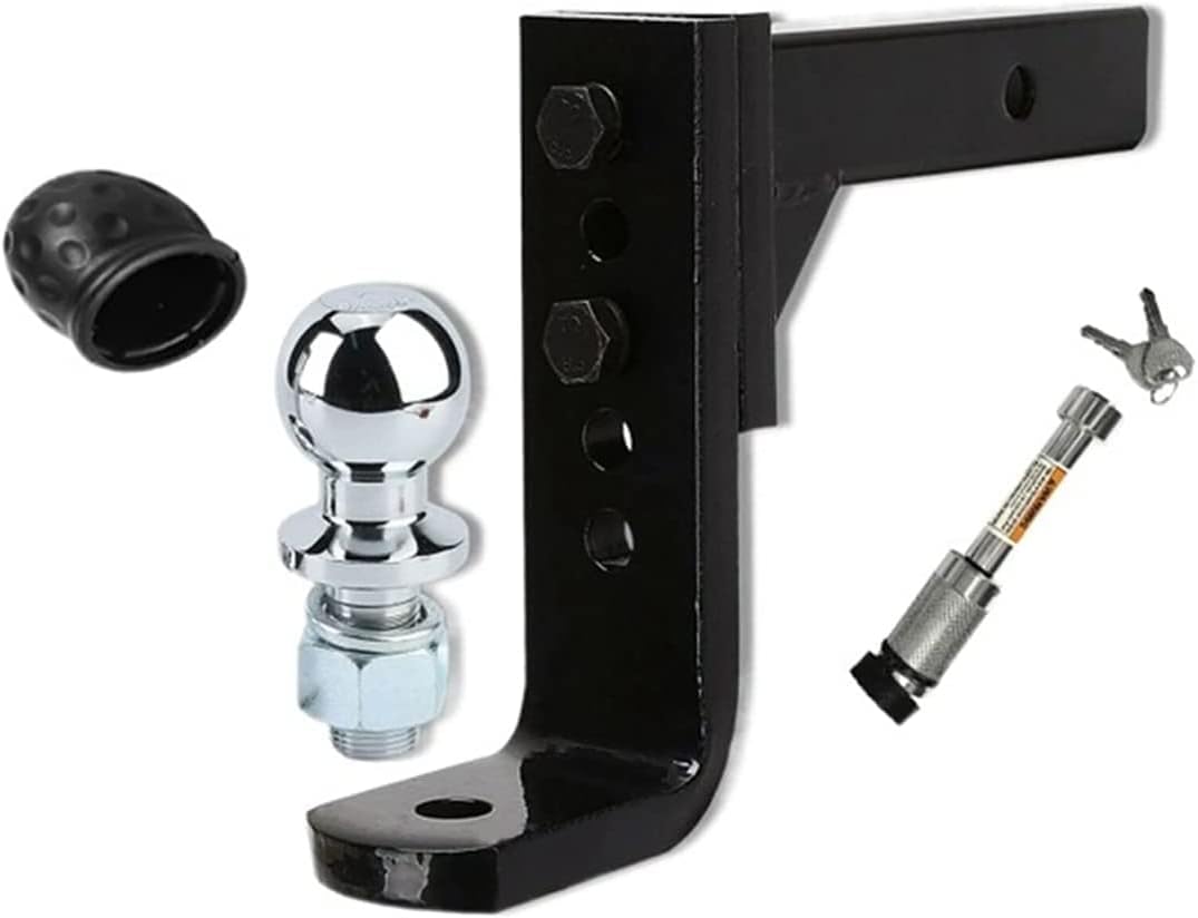 Adjustable Trailer Hitch, Trailer Hitch Trailer 4000KG Adjustable Height Tow Bar Hitch 50mm 2inch Ball Towbar Drop Mount Trailer Heavy Duty and Sturdy