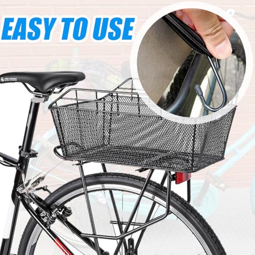 JUGUTA Gepäcknetz Fahrradkorb Netz Gepäcknetz Mit 6 Befestigungshaken Für Fahrradkorb/Gepäckträger