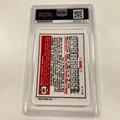 Amazon.com: 1952 Topps Mickey Mantle Signed Porcelain Baseball Card RC PSA  DNA Certified