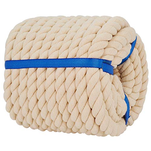 100% Natural Cotton Rope (3 4 Inch x 50 Feet) Strong Soft Twisted Rope for DIY Crafts Gardening Hammock Home Decorating,Wedding Rope,Pet Toys