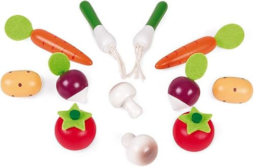 Miniatura 2 de Janod J05611 - Juego de cajas de verduras de madera de 13 piezas, a partir de 3 años