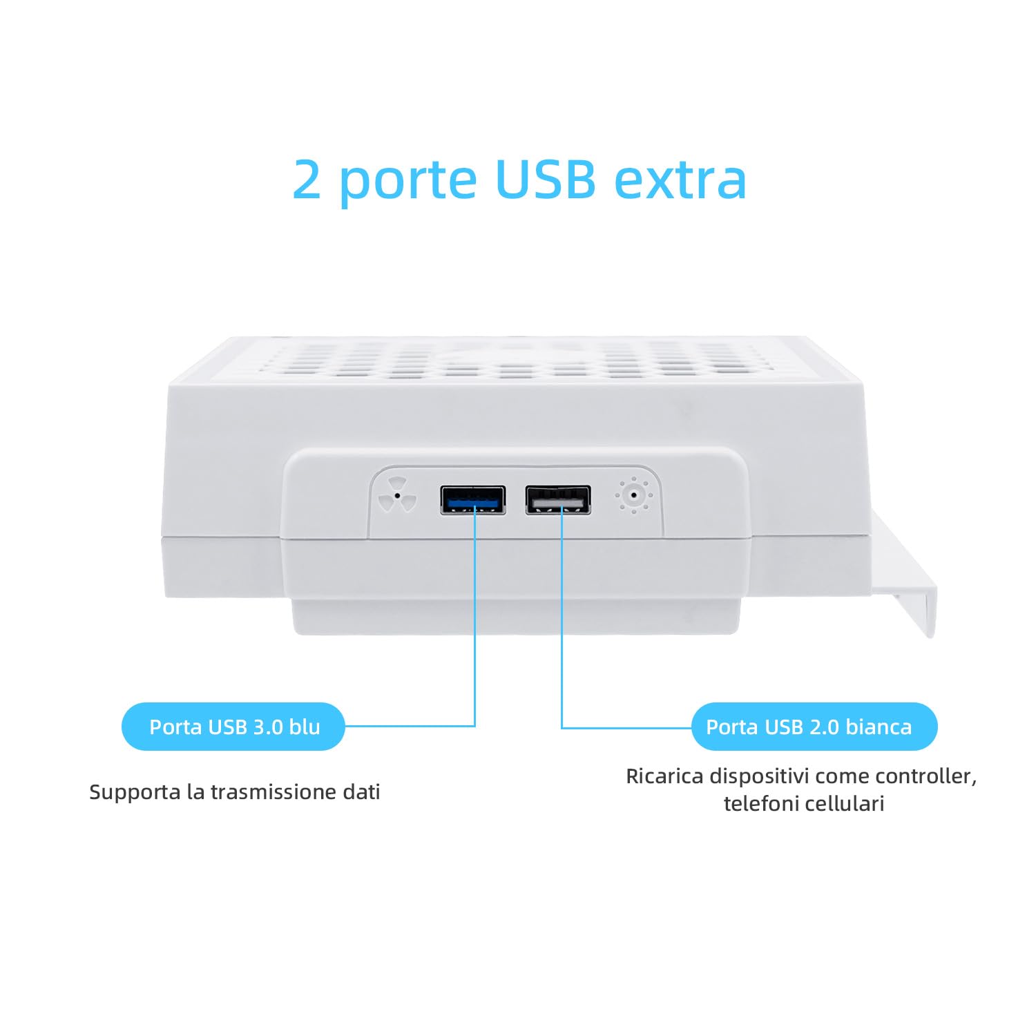 Mcbazel Ventola di Raffreddamento per Xbox Series S, Display a LED RGB, a Basso Rumore, 2 Porte USB Aggiuntive, Ventola di Raffreddamento Esterna a 3 Livelli per Console Xbox Series S