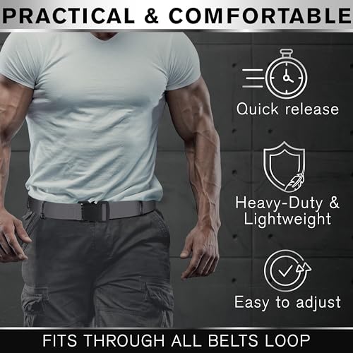 Image of TECEUM Tactical Belt - Heavy-Duty & Quick Release - Military, Work, Rigger, Duty & Utility Belt for Men