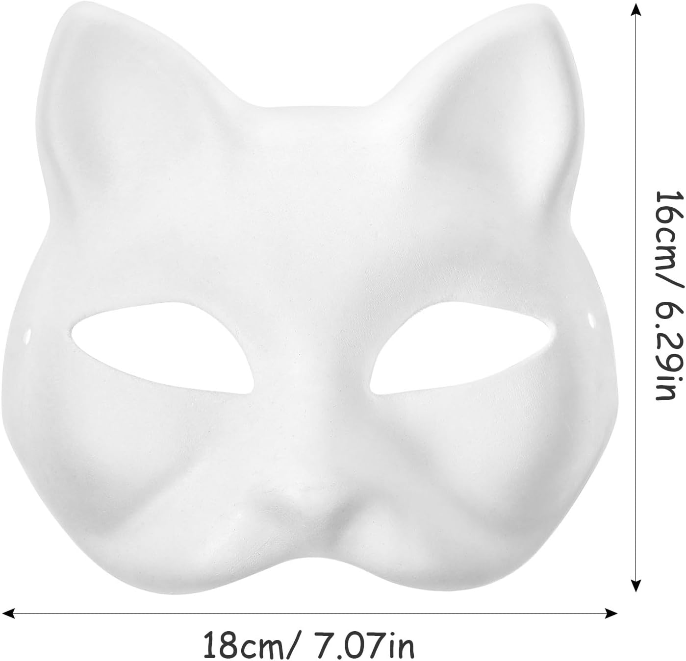 15Pcs Diy Blank Cat Face Masks, Paintable Pulp Masquerade Masks for Halloween, Party Decorations, Cosplay, and Craft Activities