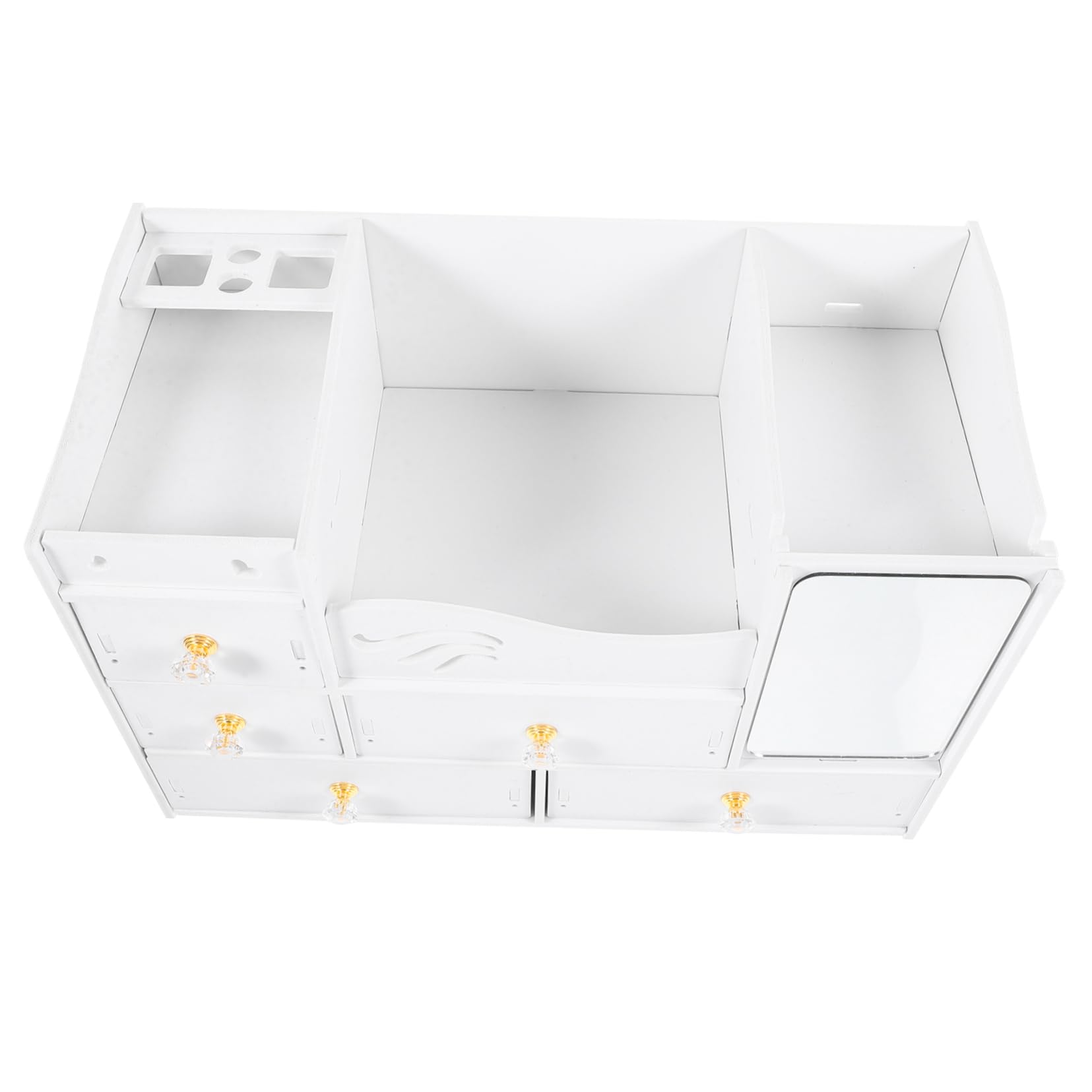 Blanche Boîte de Rangement Cosmétique de Bureau, avec Tiroirs Multiples