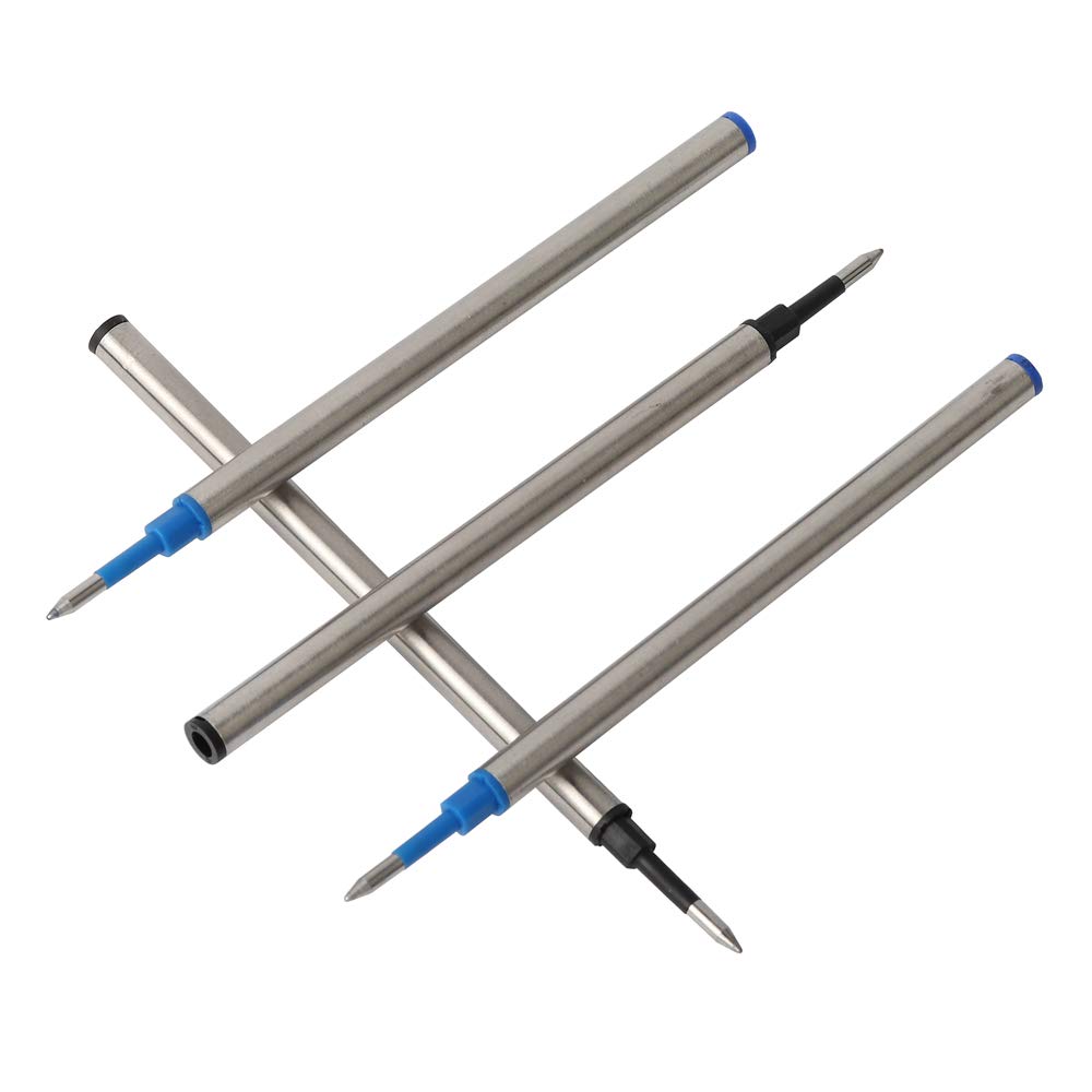 BIK Penna gel in metallo, stile classico cinese, calligrafia, scrittura, regalo, cancelleria per studenti, ufficio (10 ricariche, blu)