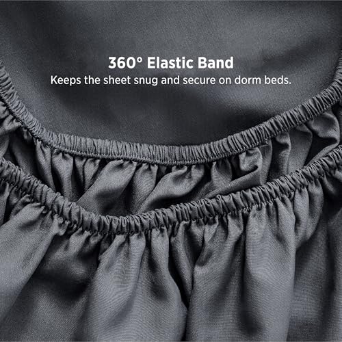 Image of Bedsure Twin XL Sheets Dorm Bedding - 3 Pieces Soft Extra Long Twin Sheets, Breathable & Cooling Bed Sheets Set, Oeko Tex, Easy Care Microfiber for Women, Men, Dark Grey