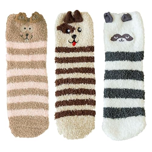 Sricam 3 Paar Kuschelsocken Damen,Weiche flauschige socken Winter...