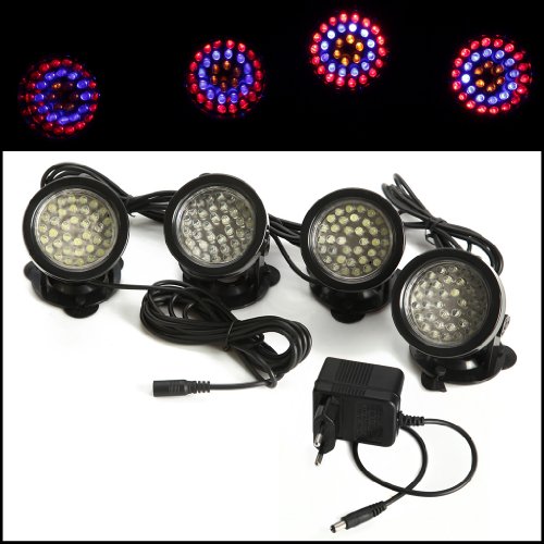 Preisvergleich Produktbild 4pcs Super 36 LED Färbige unterwasserleuchte Strahler Beleuchtung Unterwasser Lampe wasserdicht Lichter Außenstrahler Spotlight für Garten Aquarium Teich Schwimmbad