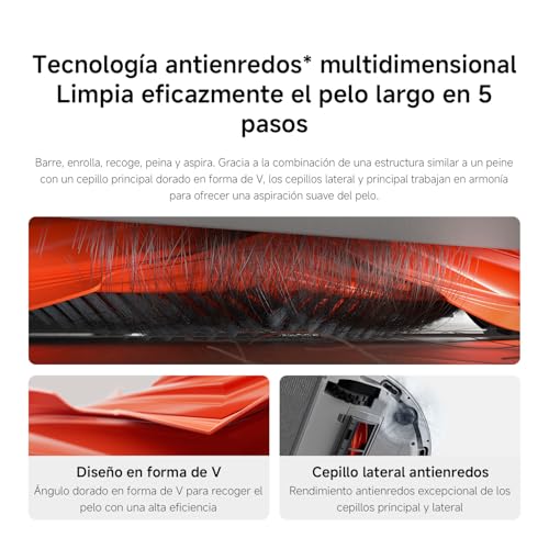 Miniatura 3 de XIAOMI Robot Vacuum H40 Robot Aspirador y Fregasuelos con Autovaciado, hasta 90 Días sin Mantenimiento, 10000 Pa de Succión, Navegación LDS, Sistema Antienredos y Control por App& Voz | Estación compacta bolsa 4L, hasta 90 días sin intervención, Anti-Tangle, control App y voz