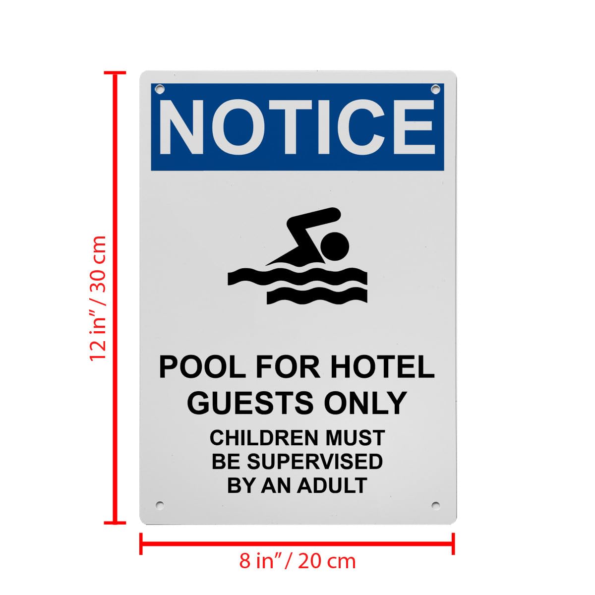 OSHA Pool For Hotel Guests Sign, 8.5 x 11 in