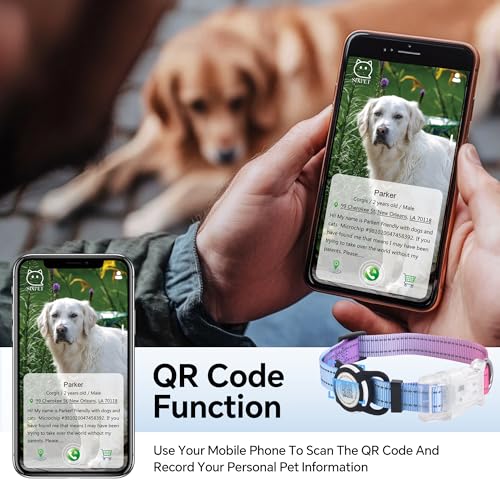 LED-Smart-QR-Code-Dog-Collar-Lost-at-Night-Collar-Showing-Details-of-Owner-and-pet-Durable-Adjustable-Soft-Rose-red-Suitable-for-Small-Medium-and-Large-Dogs