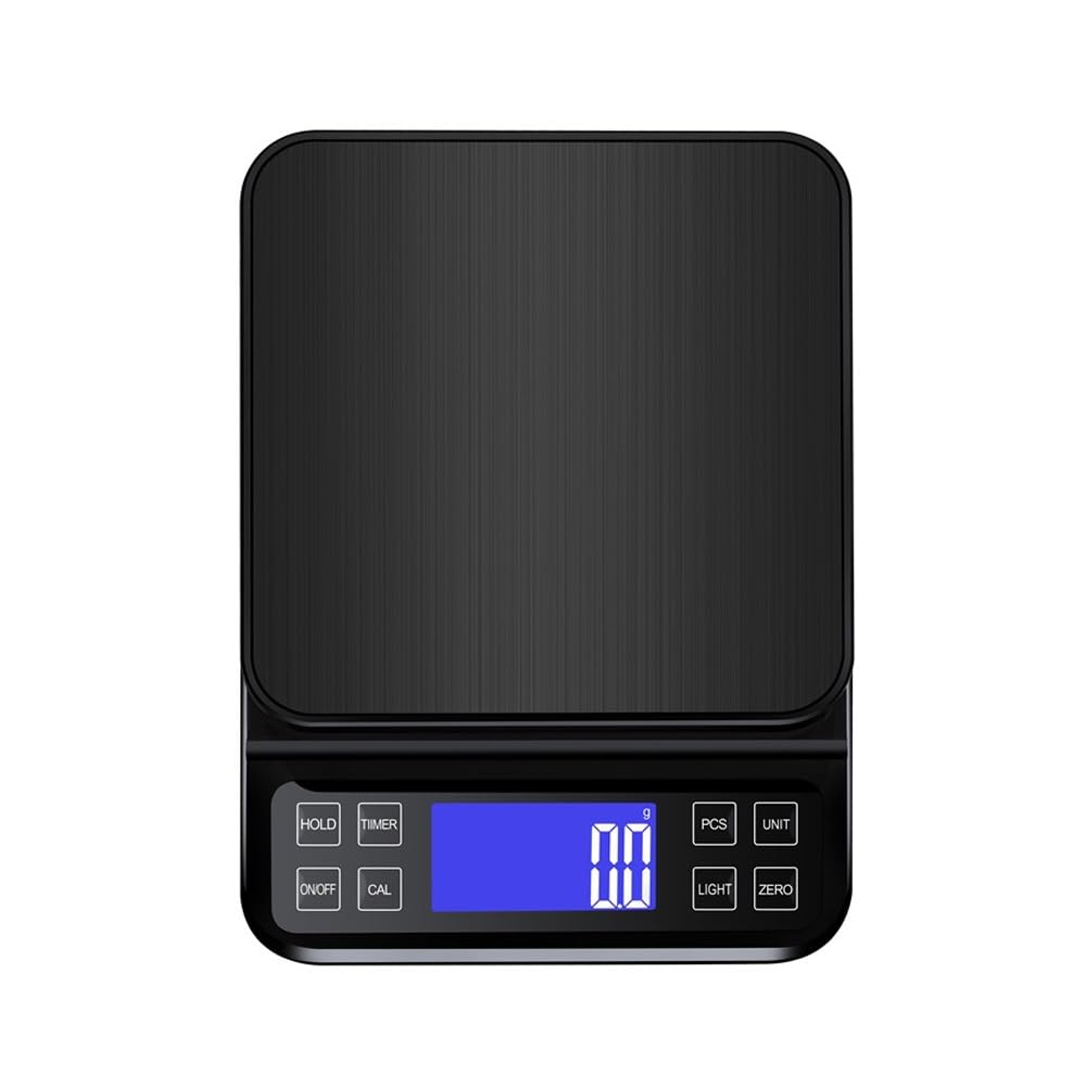 Báscula Digital de Cocina, báscula for Alimentos, Acero Inoxidable, Peso en Gramos, onzas, mililitros y Libras, Ideal for Preparar Comidas, cocinar y Hornear(15kg/1g)