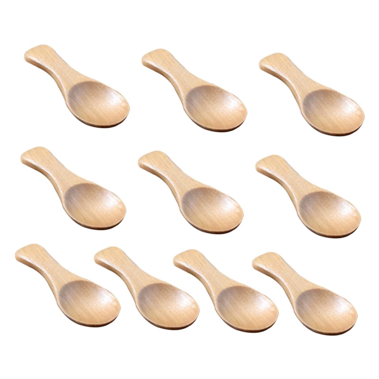FUNOMOCYA Mini Wooden Spoons 10pcs mini wooden mini wood short handle wooden salt tea scoop teaware accessories tea scoop teaspoon milk Bamboo Wooden Salt Spoon