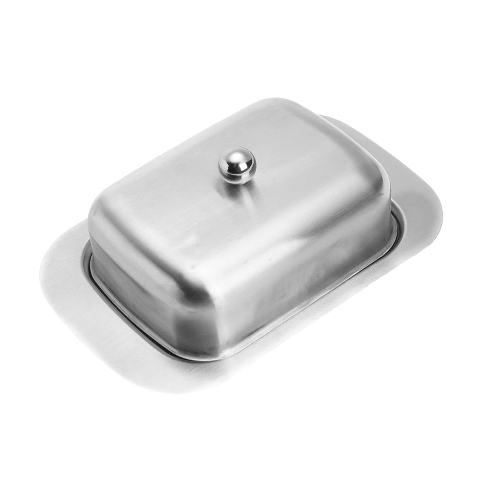 Stainless Steel Butter Dish - Butter Box for Snacks, Cheese, Bread, and Pastry | Non-Slip Butter Holder, Kitchen Butter Keeper Tray, Airtight Butter Container for Countertop and Refrigerator