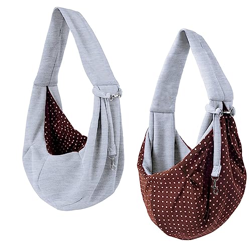 FONDOTIN 1Pc Portable One Shoulder Dog Carry Pouch Durable Crossbody Pet Sling Bag for Outdoor Travel Grey Convenient and Cats for Pet Owners The Go