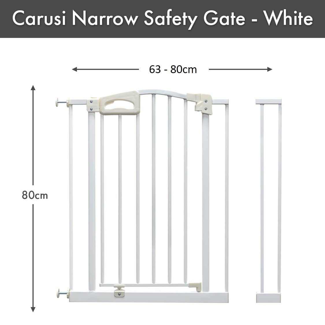 Callowesse Carusi Narrow Safety Gate AutoClose (White, 6370cm) and 10