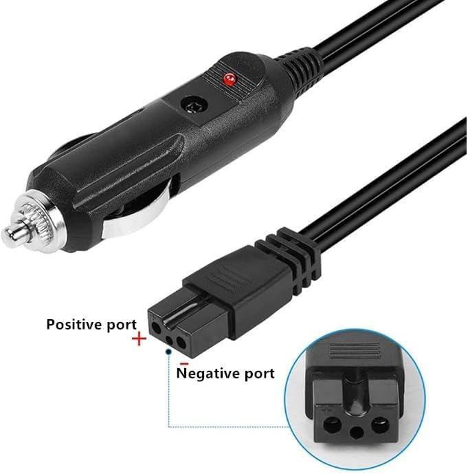 Miniatura 3 de Cable de nevera automático de 12 V, cable de alimentación de repuesto para encendedor de cigarrillos, enchufe de CC para caja enfriadora de