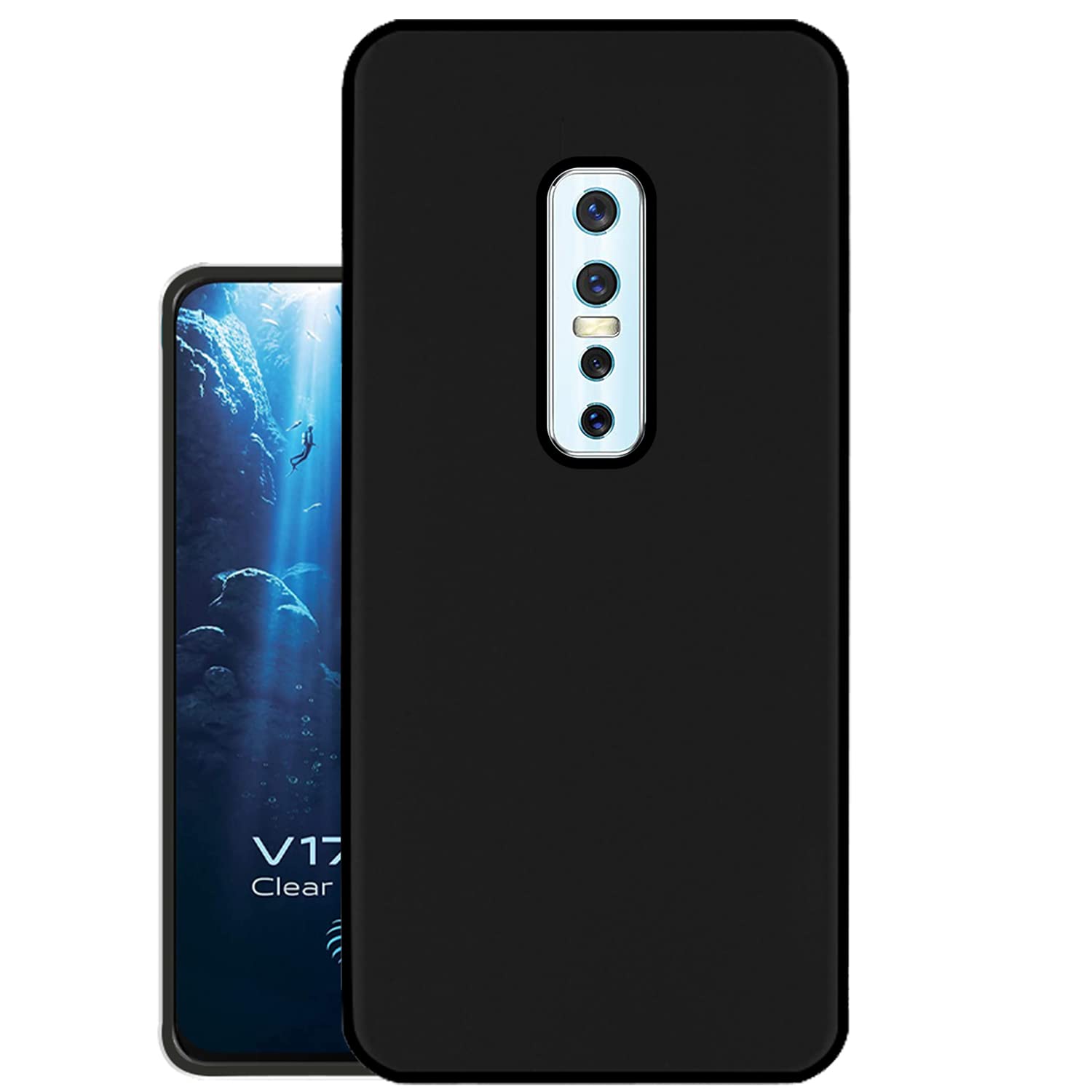 HELLO ZONE Exclusive Matte Finish Soft Back Case Cover for Vivo V17 Pro - Black (B07Z3TST8X) Amazon Price History, Amazon Price Tracker
