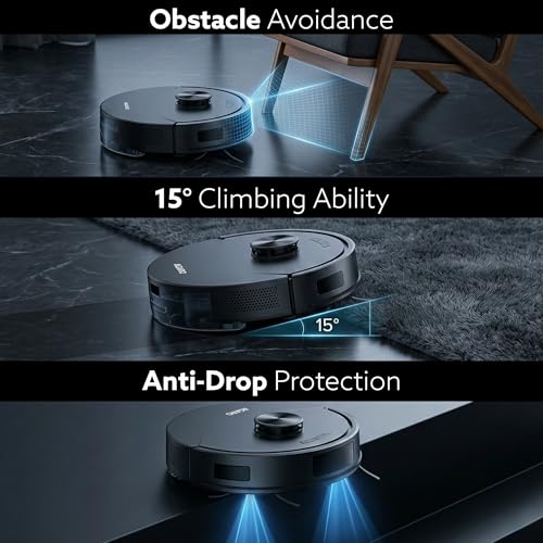 Image of AGARO Alpha Pro Robot Vacuum Cleaner, 2-in-1 Vacuum & Mop, 8000Pa Suction, LiDAR Navigation, App Control, Up to 150min Runtime, Automatic Cleaning, Rechargeable Robotic Vacuum for Hard Floor & Carpet