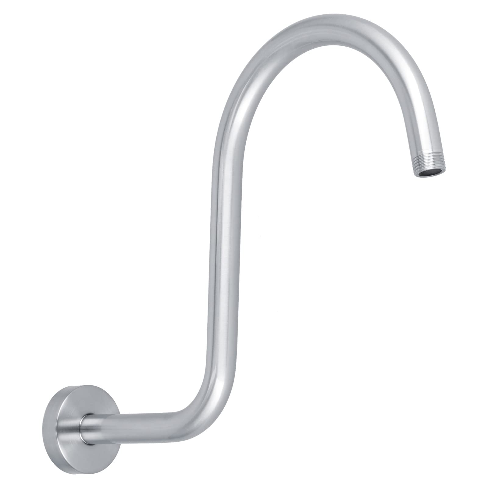 Tissting Braccio Doccia a Parete, Estensione Braccio Doccia Acciaio Inox a Forma di S con Collo di Cigno, Prolunga Soffione Doccia 6.5 Pollici, Materiale Acciaio Inox, per Casa, Bagno, Hotel