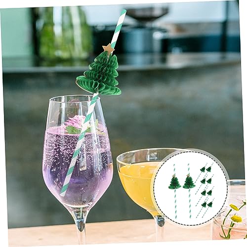 COLLBATH 10 pitillos de papel con diseño navideño miniatura 5