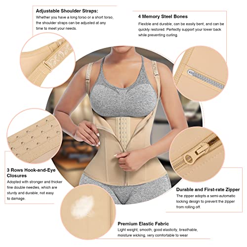 Image of FeelinGirl Waist Trainer for Women Corset Vest Body Shaper Cincher Trimmer Tank Top Sport Girdle with Steel Bones