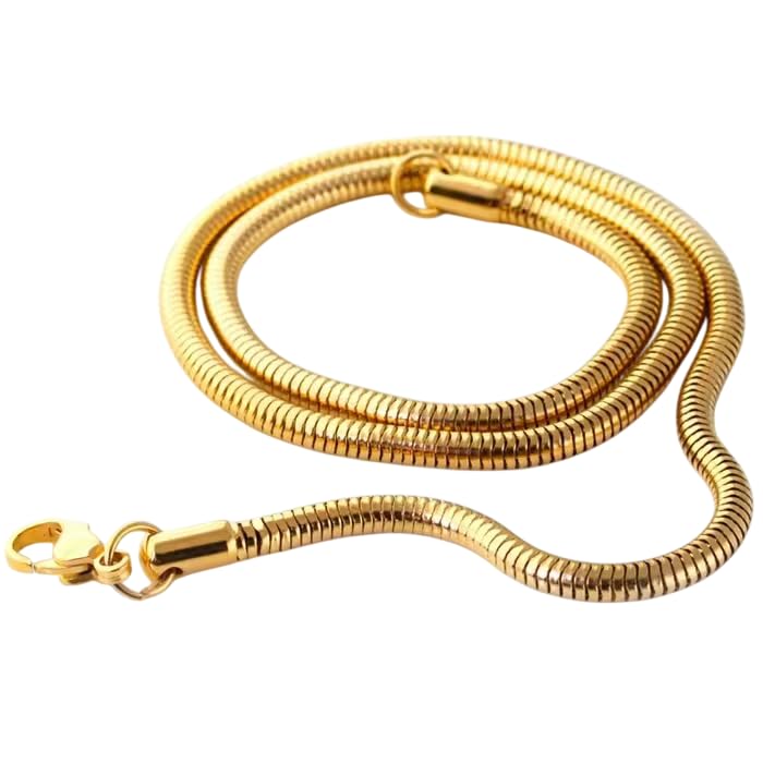 Men's Snake Link Chain for Man Stylish Gold Necklace for men Waterproof Hypoallergenic Stainless Steel Anti Tarnish Waterproof Rust Resistant, Jewellery for mens Gifts for Boys -78-image-16