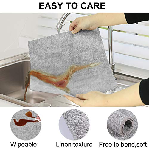 homing Faux Leather Camel Placemats Set of 6 - Waterproof Wipeable Heat-Resistant Anti-Skid Place mats for Dining Table, Stain-Resistant Easy to Clean