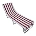 Produktbild J&M Home Fashions Stripe Beach Lounge Chair Towel with Fitted Top Pocket, 26x82, Red
