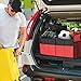Simple Deluxe Car Trunk Organizer, 2 Compartments Collapsible Trunk Storage, Anti-slip Design, Made of Waterproof 600D Oxford Polyester, Suitable for SUV, Minivan, Truck, Standard Size, Red
