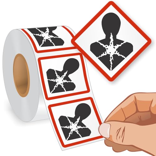 Étiquettes GHS toxicité spécifique anti-décollement pour flacons de sécurité