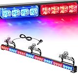 Nilight Traffic Advisor Emergency Strobe Light Bar 35Inch 32LED 21 Flash Patterns Directional Safety Warning Lights with Cigar Lighter on Trucks Police Cars Construction Vehicles