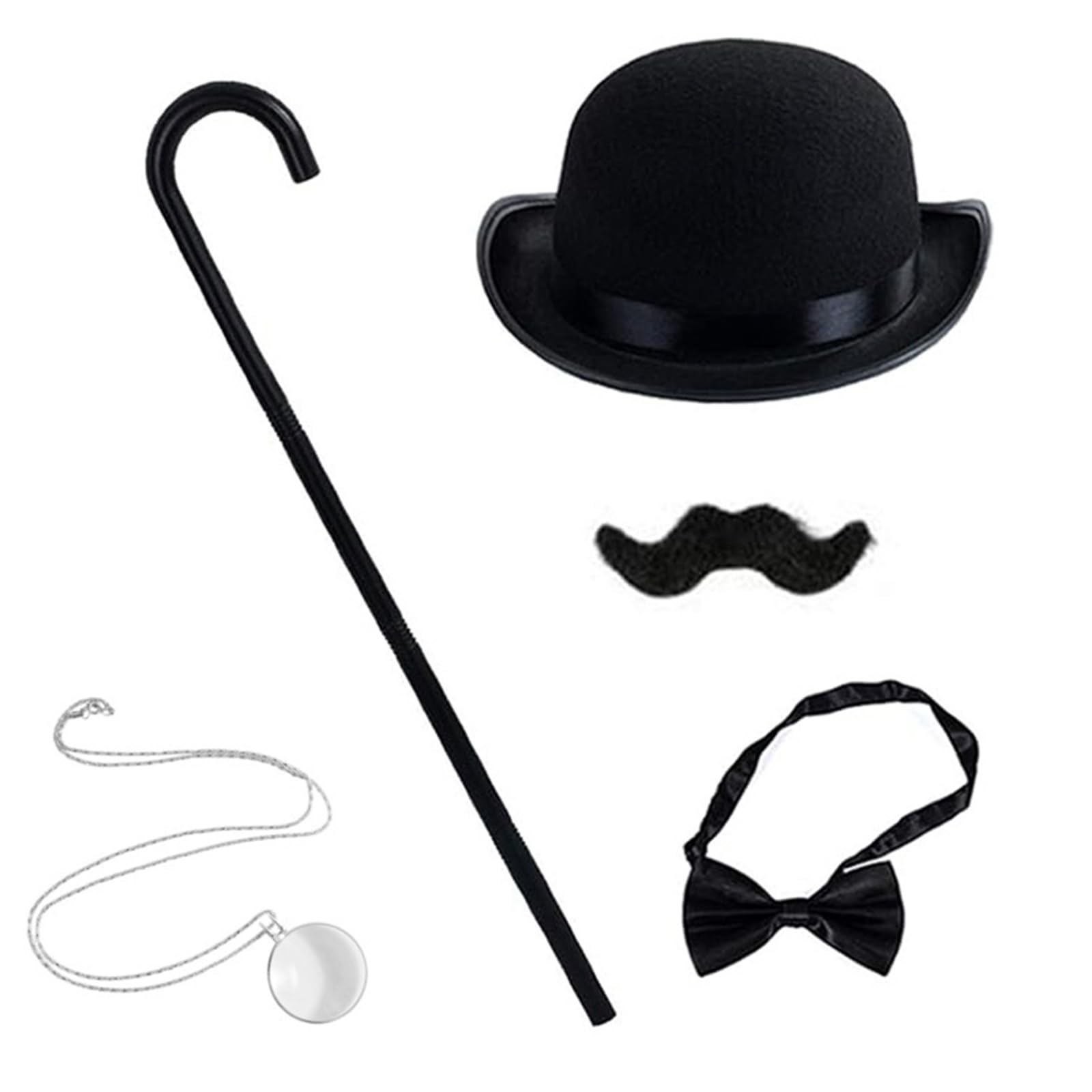 Mirweon 5Pcs Monopolys Costume For Men 1920 Gatsbys Men Accessories Monocle Halloween Cosplay Gentlemen Gentlemans Costume Accessories