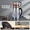 2,5L + 1L Elektrischer Glas-Wasserkocher, 1800W Thermo-Teekanne Kettle Trockenlaufschutz mit Kalkfilter, Teemaschine Schnelles Aufheizen für Tee, Kaffee, Milchpulver #5