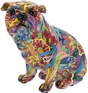 Animal Crackers Groovy Art coloured Sitting English Bulldog ornament figurine Dog lover gift