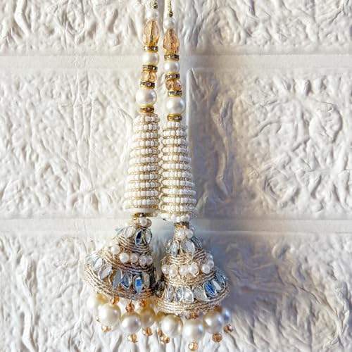 Image of Adikala Craft Store Handmade Ethnic Latkan Tassel Set of 2 for Saree Pallu, Blouse, Suits, Dupatta, Lehenga Decor (French Wire Cone)