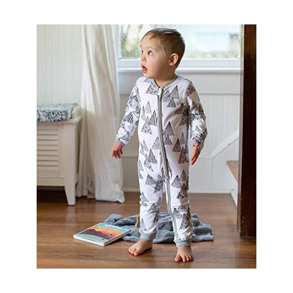 Burt's Bees Baby baby boys Romper Jumpsuit, 100% Organic Cotton One-piece Coverall and Toddler Footie, Penned Peaks Zip, 6-9 Months US - Image 5