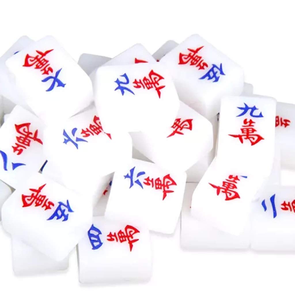Magnetyczny chiński mahjong, gra planszowa, gry karciane, 144 chińskie tradycyjne gry mahjong do rąk, 40, biały Wiele wyborów na imprezę, rozrywka (kolor: B, rozmiar: # 40)
